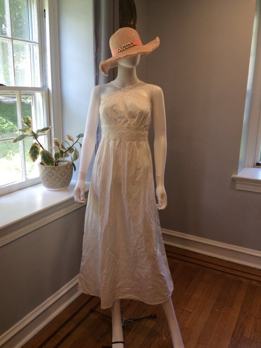 Aqua White Embroidered Midi Dress Romantic Cottagecore Summer Dress